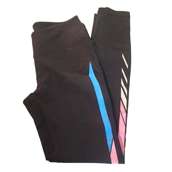 Aritzia TNA Black Tights Leggings Bright Stripes Crop Leg Small - Picture 2 of 10